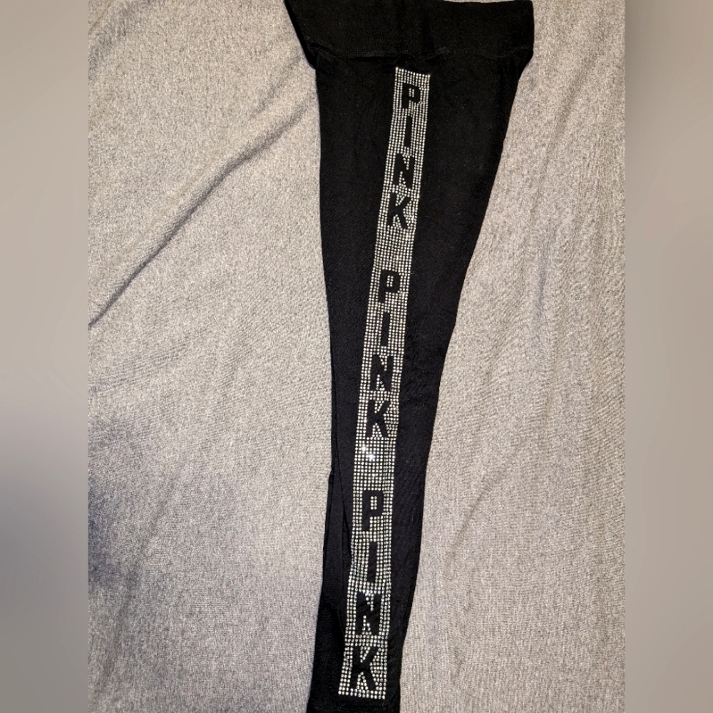 PINK Victoria's Secret HighWaisted *BLING* Cotton Leggings (size S)